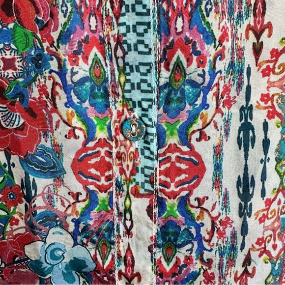 Johnny Was NWT LUBELLO REESE BUTTON DOWN Size XL NWT 100% silk - Picture 9 of 11